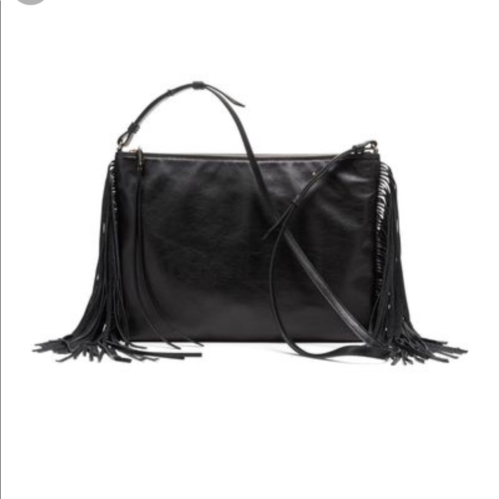 Black fringe cross body